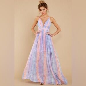 Red Dress Boutique Make Your Wish Lilac Multi Maxi Dress (SMALL)